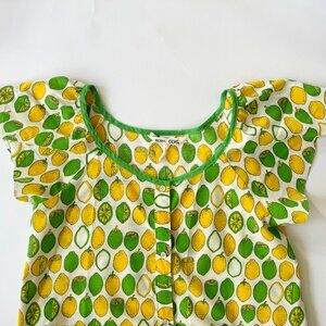 Vintage 70's Mumu/Housecoat with Pockets by MODELS COAT (LEMON LIME)